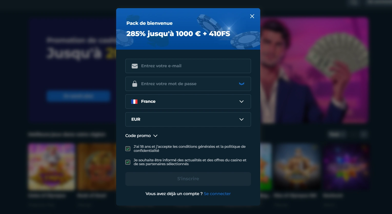 rollyspin casino inscription